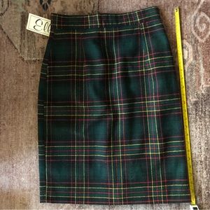 Vintage green plaid skirt - small